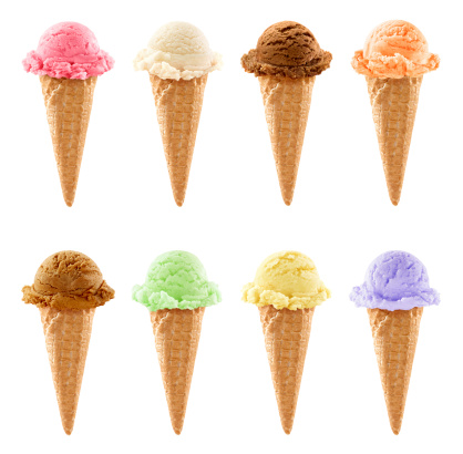 Multiple flavors of ice cream